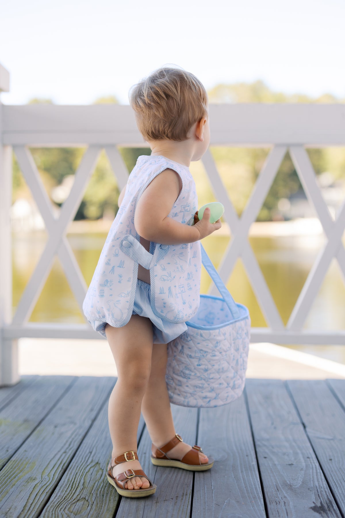 PRE ORDER Boys Bunny Trail Toile Diaper Set | ETA to LBS: FEBRUARY
