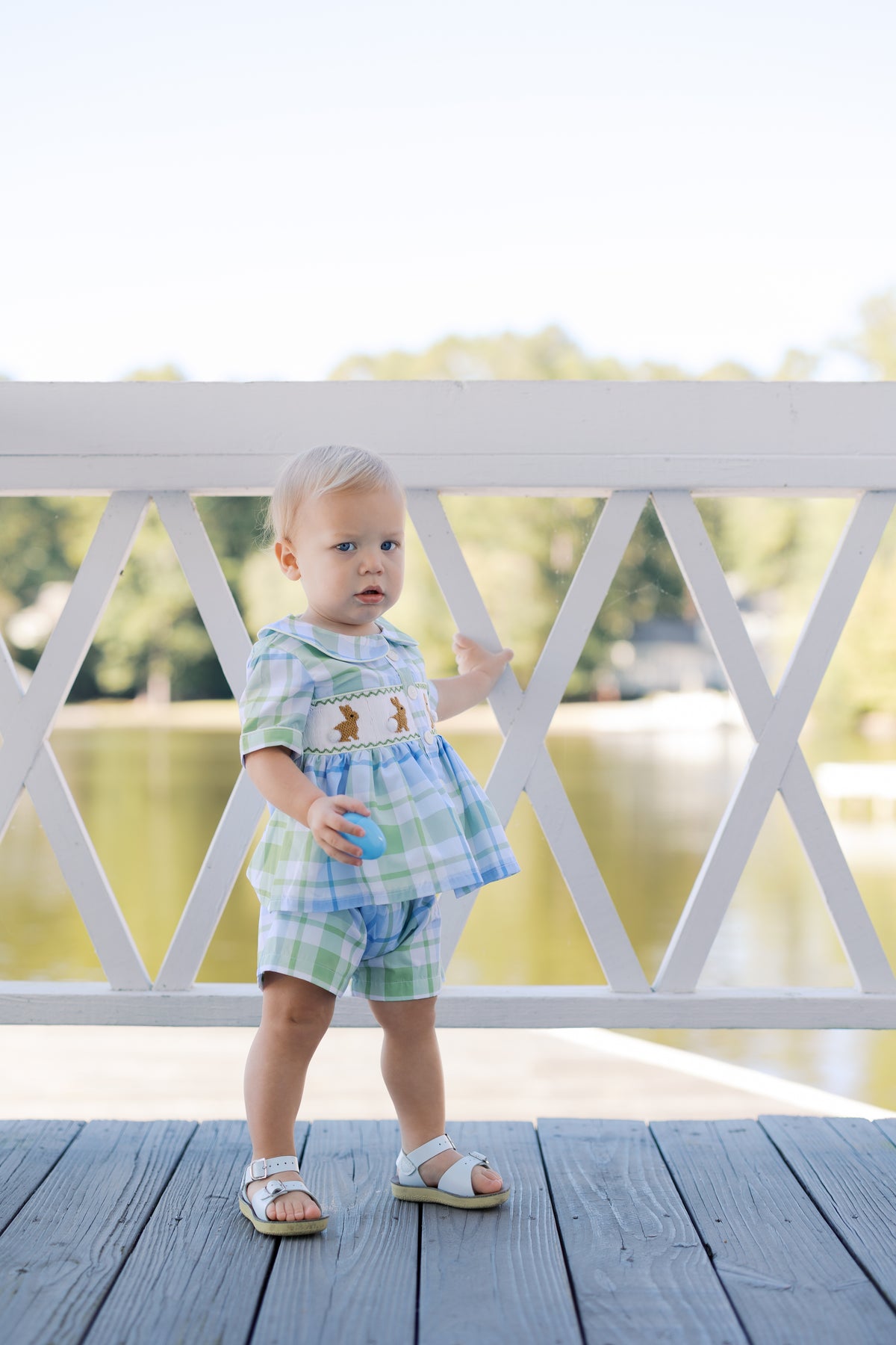 PRE ORDER Boys Smocked Here Comes Peter Cotton Tail Short Set | ETA to LBS: FEBRUARY