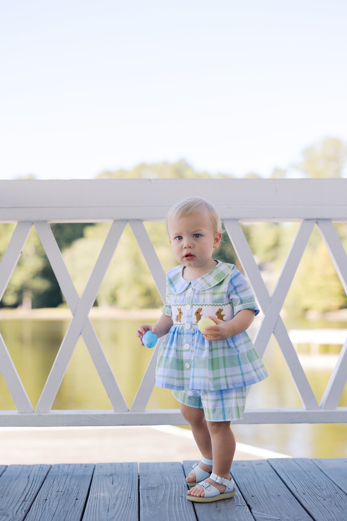 PRE ORDER Boys Smocked Here Comes Peter Cotton Tail Short Set | ETA to LBS: FEBRUARY