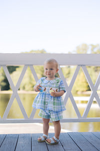PRE ORDER Boys Smocked Here Comes Peter Cotton Tail Short Set | ETA to LBS: FEBRUARY