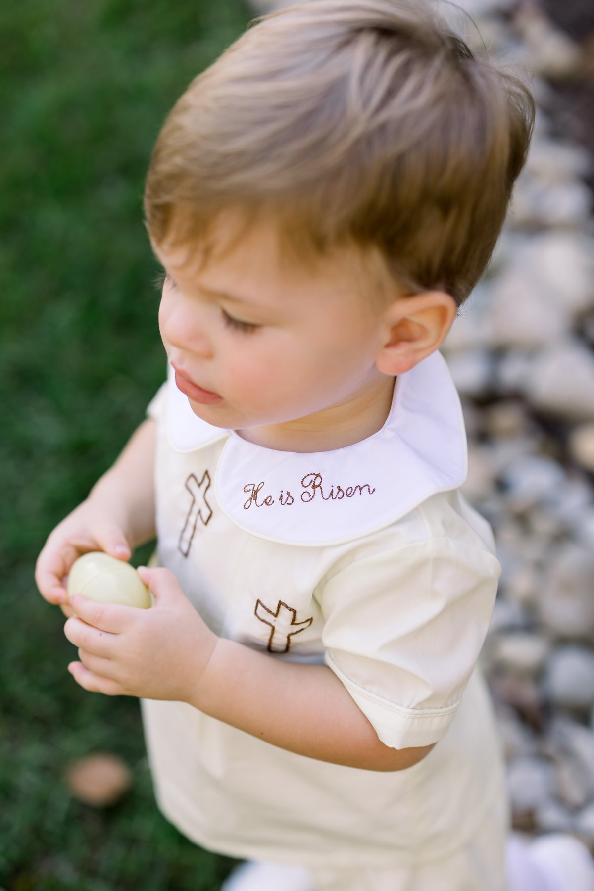PRE ORDER Boys Hand Embroidered He is Risen Heirloom Short Set | ETA to LBS: JANUARY