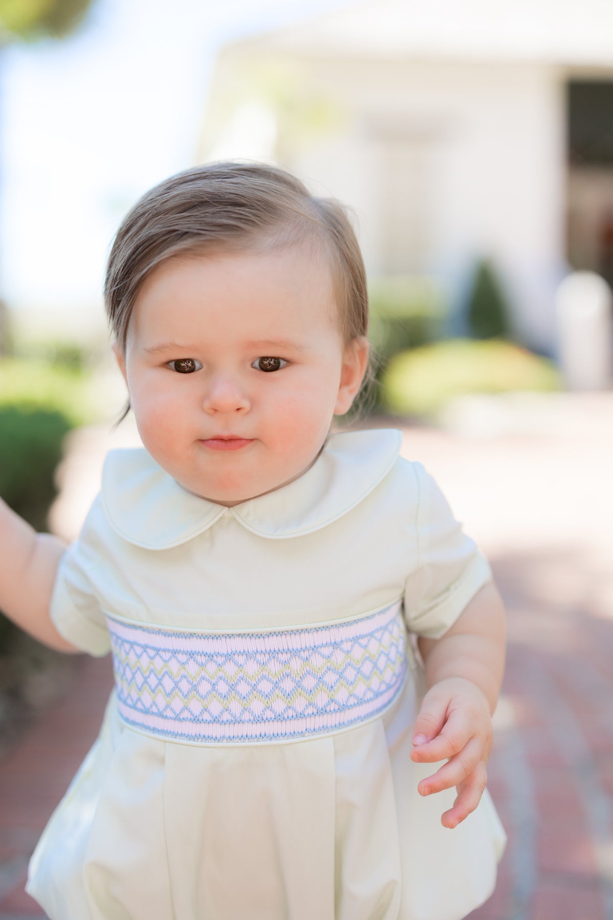 PRE ORDER Boys Smocked Heirloom Springtime Keepsake Light Green Bubble | ETA to LBS: FEBRUARY