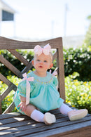PRE ORDER Girls Smocked Mint Heirloom Garden Bubble | ETA to LBS: FEBRUARY