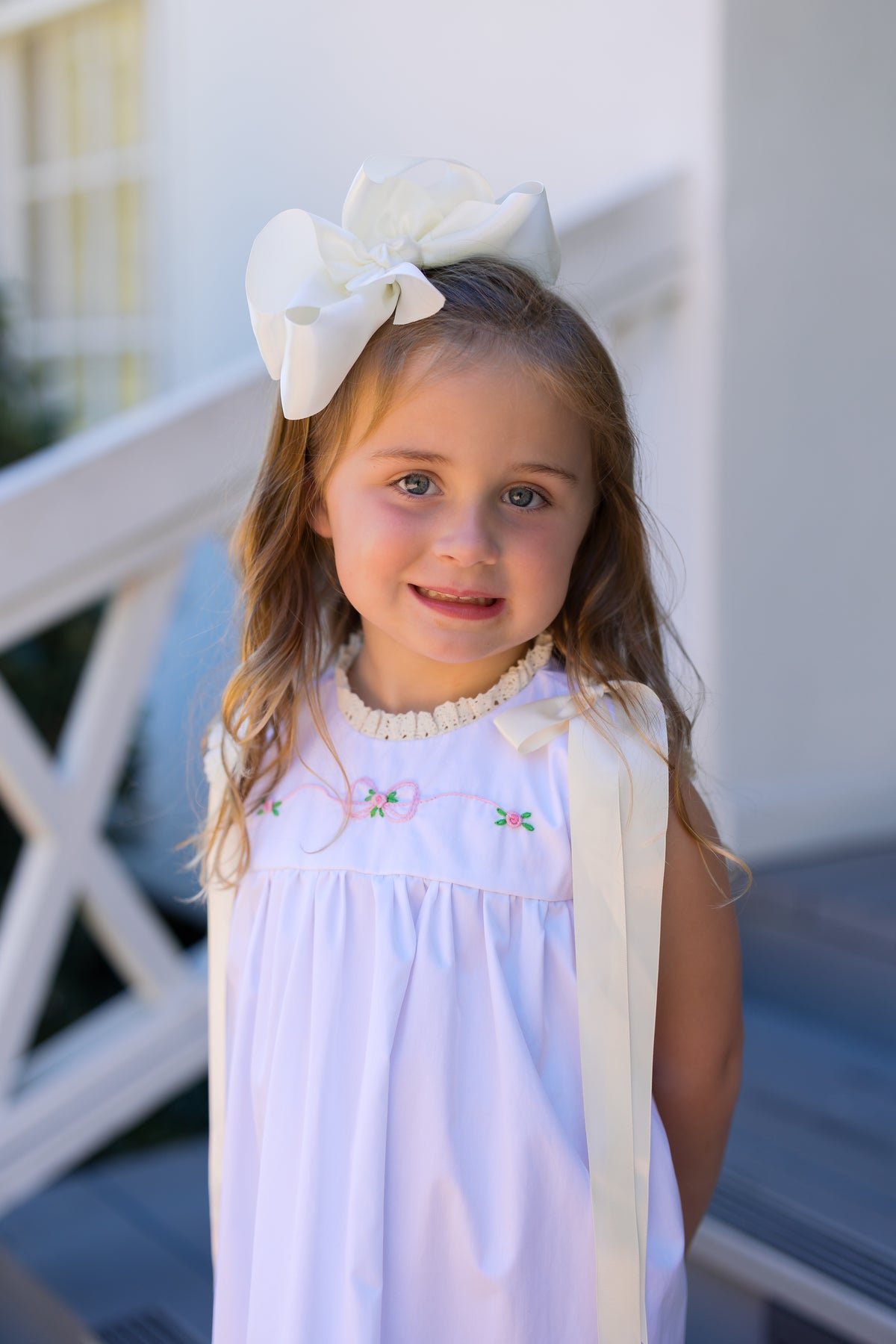 PRE ORDER Girls White Bow Heirloom Bloomer Set & Dress | ETA to LBS: FEBRUARY