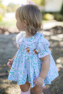 PRE ORDER Girls Smocked Bunny Garden Party Heirloom Bubble | ETA to LBS: FEBRUARY