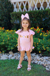 PRE ORDER Girls French Knot Springtime Friends Bubble Bloomer Short Set | ETA to LBS: FEBRUARY