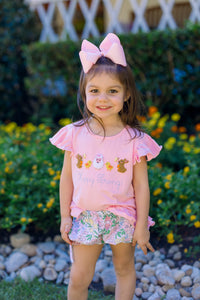 PRE ORDER Girls French Knot Springtime Friends Bubble Bloomer Short Set | ETA to LBS: FEBRUARY