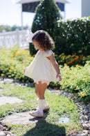 PRE ORDER Girls Bullion Stitch Rosette Crosses Bloomer Set & Dress | ETA to LBS: FEBRUARY
