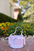 PRE ORDER Girls Custom Smock Bunny Toile Easter Basket | ETA to LBS: FEBRUARY