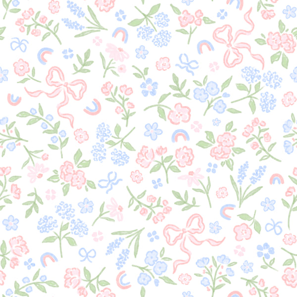 Girls Floral Bunnies Knit Bubble