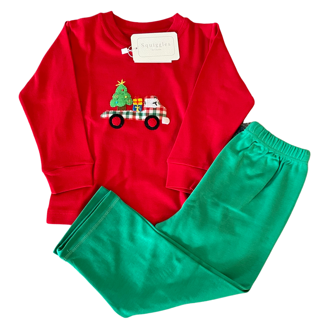 Squiggles by Charlie Christmas Truck Pant Set RTS
